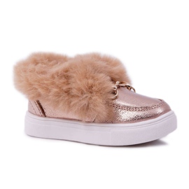 Børnesneakers med pelsvarm Champagne Grendy gylden