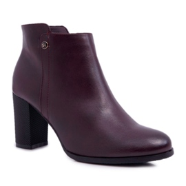 Kvindestøvler på høj hæl Sergio Leone Burgundy BT518 rød