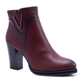 Kvindestøvler på høj hæl Sergio Leone Burgundy BT537 rød