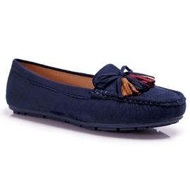 Dame Loafers Ruskind Marineblå S.Barski A199 Mohabe marine blå