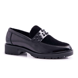 FRANA Kvinders slip-on lakeret sort lækker