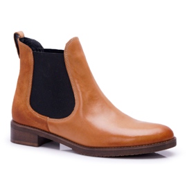 Dame støvler Læder Jodhpur støvler Maciejka Camel 04359 brun