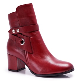 Dame Støvler Læder Slip-on Burgundy 1820 Laura Messi rød