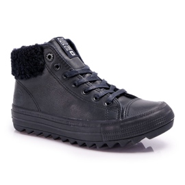 Kvinders sneakers Big Star High Warmed Black EE274145 sort