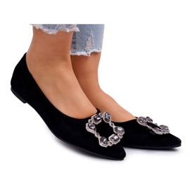 SEA Kvinders ballerinaer med sten Black Divine sort
