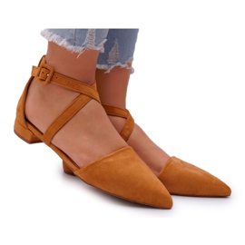 PS1 Kvinders ruskind ballerinaer i Spitz Camel Vontare brun
