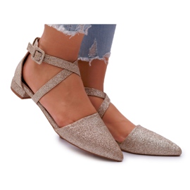 PS1 Kvinders Glitter Ballerinas i Spitz Gold Vontare gylden
