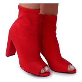 PS1 Dame Ankelstøvler Lycra Open Toes Red First rød