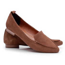 Nicole Loafers til kvinder i ruskind i læder Loafers Cognac Homny brun