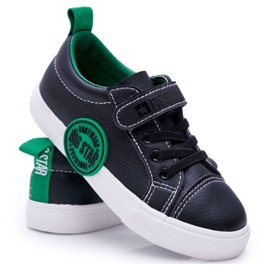 Børnesko Sneakers Big Star With Velcro Black FF374087 sort