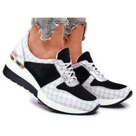 Sportssko Kvinders lædersneakers Nicole 2468 Besty hvid sort