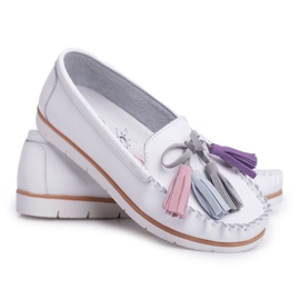 EVE Dame Loafers Læder Hvid Bebbo