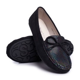 Loafers til kvinder Suede S.Barski A199 Black Wannabe sort