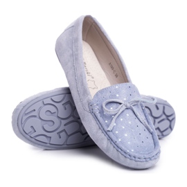 Loafers til kvinder Suede S.Barski A199 Blue Wannabe blå