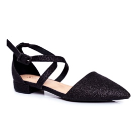 PS1 Kvinders Glitter Ballerinas i Spitz Black Vontare sort