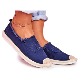 SEA Dame Espadrilles Navy Blue Flaure marine blå