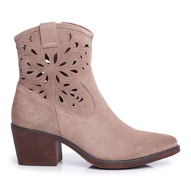 S.Barski Damestøvler Læder Beige Barski 12622