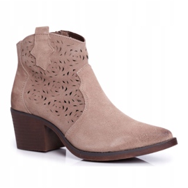 S.Barski Damestøvler Læder Beige Barski 12622-21