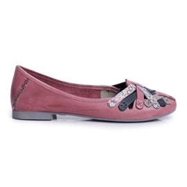 Dame Ballerinas Maciejka Læder Lyserød 01358