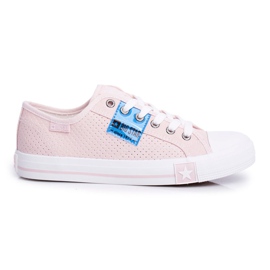 Kvinders sneakers Big Star Openwork Pink FF274033 lyserød