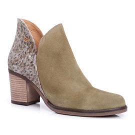 Dame Støvler På Hæl Maciejka Spring Leather Olive 04492-24 grøn