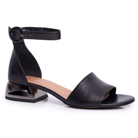 Laura Messi Sandaler 2143 Læder Sort Pistacio