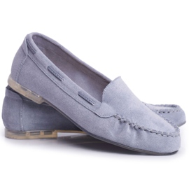 Loafers til kvinder Sergio Leone Suede Blue MK722 blå