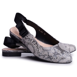Dame Ballerinas Sergio Leone Grå Snake BL615 Lilon sort