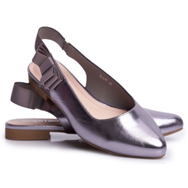 Ballerinas til kvinder Sergio Leone Silver Metallic BL615 Lilon grå