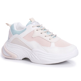 PS1 Kvinders sportssko farverige beige pinner hvid