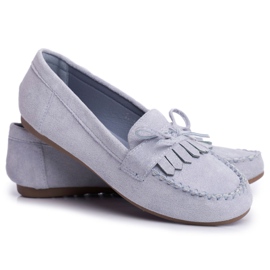 BUGO Loafers til kvinder Suede Blue Velucci blå
