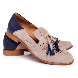 Dame Brogues Maciejka Læder Loafers Beige 04484-04 / 00-5