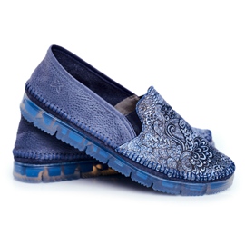 Kvinders Brogues Maciejka Slip-on læder Marineblå 03512-45 marine blå