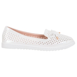 Weide Åbne loafers med glitter hvid grå