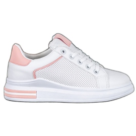 Weide Eco læder sneakers hvid lyserød