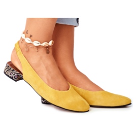 Dame Pumper Læder Slip-on Maciejka Miami Gul 04482-07
