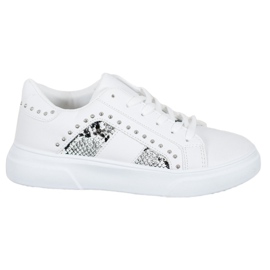 SHELOVET Moderigtige sneakers på platformen hvid