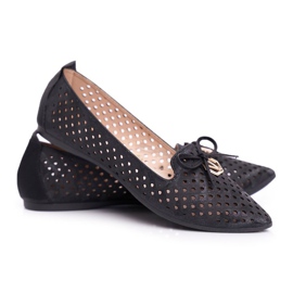 Vinceza Kvinder med openwork ballerinaer Black Manam sort