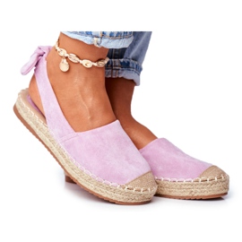 FRJ Kvinders Espadrilles ruskind Violet kontur