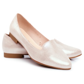 Dame Ballerinas Sergio Leone Beige Guld BL610 gylden