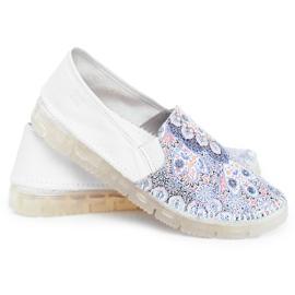 Kvinders Brogues Maciejka-læder-slip-ons hvid 03512-46 flerfarvet