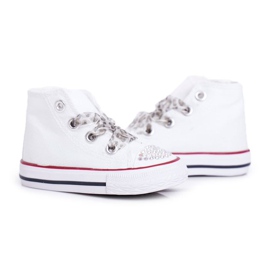 FRROCK Børnesneakers High White Rhinestones Smile hvid