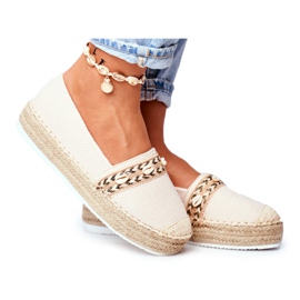 HAN Kvinders espadriller på en beige hørplatform Mindi
