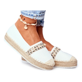 HAN Kvinders espadriller på hvid Mindi hørplatform
