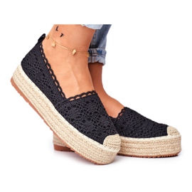 ADY Dame Espadrilles Blonder Sort Desante Platform
