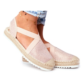 ADY Kvinders Espadriller med udskåret pink glittermotiv lyserød