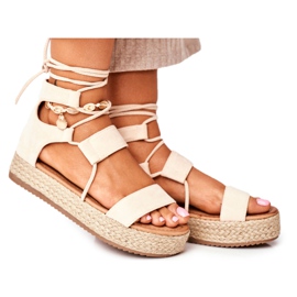 Kvinders Espadriller på platformen bundet Beige Fuerta