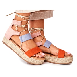 Kvinders Espadriller på platformen bundet orange Fuerta