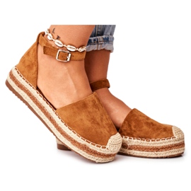 FB2 Kvinders Espadriller på halmkamel Toca Toca platform brun
