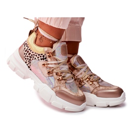 Moow Sport Dame Sko Sneakers Totally Crazy beige sølv flerfarvet